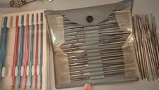 Vintage Lot 35 Crochet Hooks Mostly Boye Metal Mixed Sizes Silver Minerva Bates