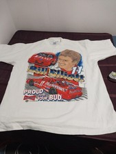 Vintage 1994 Bill Elliott #11 Budweiser NASCAR Tee XL Hunter Sportswear USA