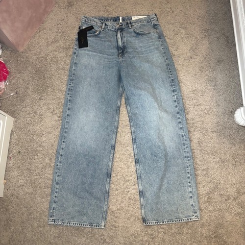 Rag and Bone Shea High-Rise Relaxed Straight Jeans Quincy Blue WDD24F2998AAQU 32