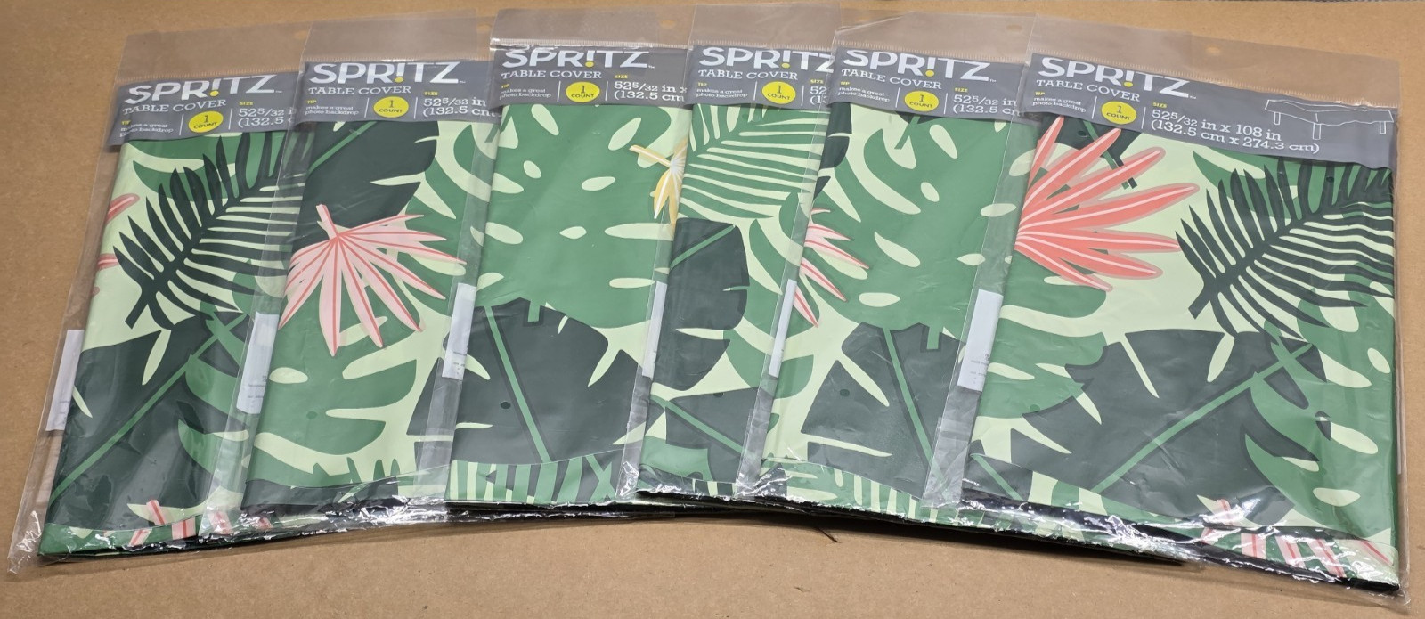 52x108 Tropical Green Leaf Disposable Backdrop Alternate