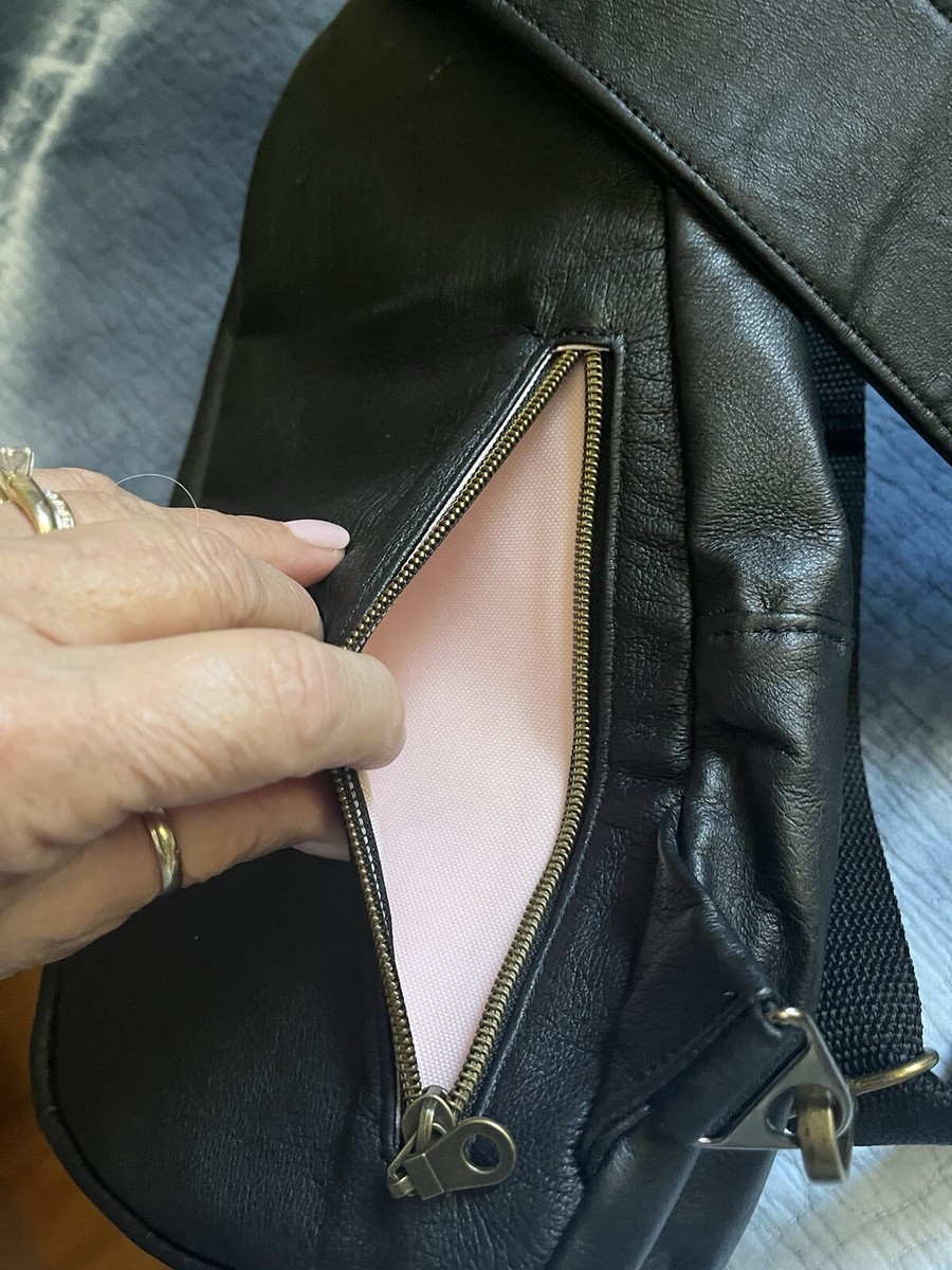 Fayes See Good Handcrafted Black Leather Backpack | eBay display picture 3