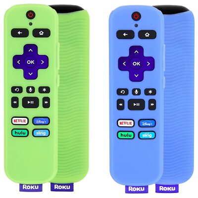 Pack Glow in the Dark Remote Cover Compatible with Roku Voice Remote 