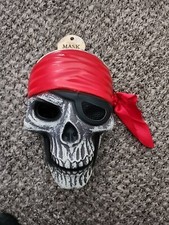 Pirate Mask Skull Red Bandana Plastic Child Size Amscan