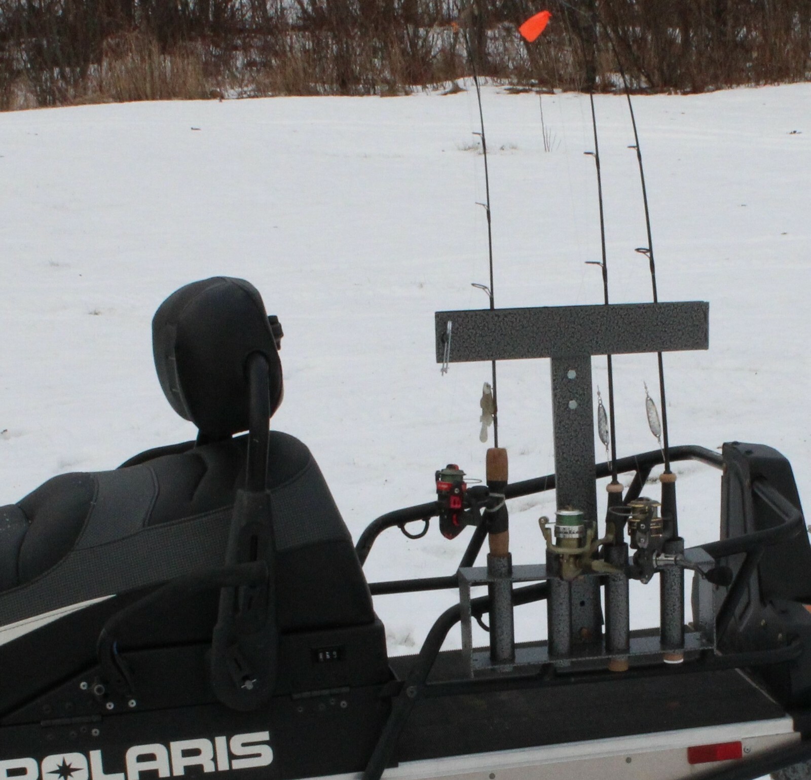 Ice Fishing Rod or Pole Holder - Mountable to Snowmobiles and ATV's. SEE  VIDEO