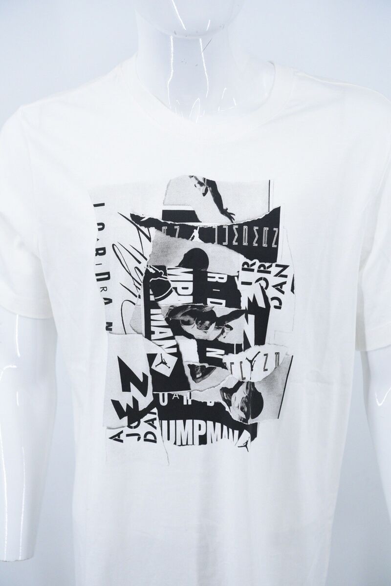【NIKE】Jordan Jumpman Flight Men's T-Shirt Nike Air Jordan Jumpman Flight White T-Shirt Mens Large - DA