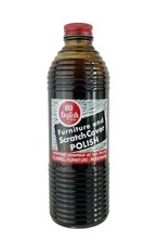 Vintage Glass Bottle Old English Furniture Scratch Polish 6.75" Tall Empty