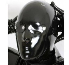 Latex Hood Rubber Mask with Remove Eye mask back zip Fetish Clubwear Cosplay US