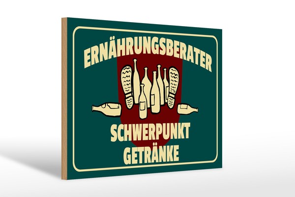Holzschild Spruch 30X20 Cm ErnäHrungsberater GeträNke Deko Schild Wooden Sign-image