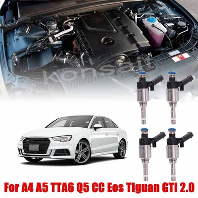 4 x Fuel Injectors For Audi A4 A3 A5 TT VW T5 Eos CC 2.0L Turbo 06H906036G