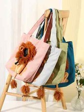 Cat Dog Small Pet Canvas Carry Bag Cat Shoulder Bag With Lion Design For Travel
