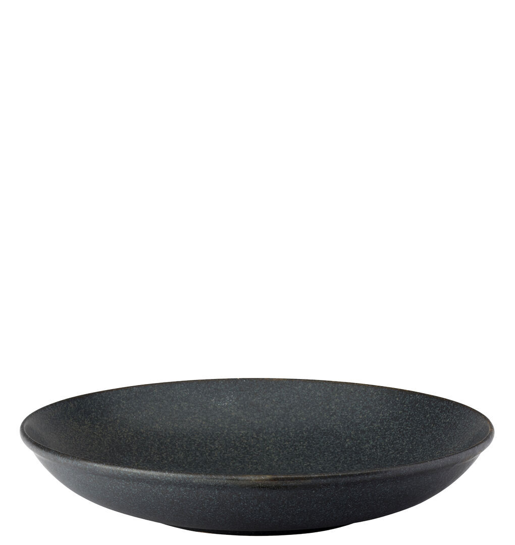 Murra Ash  Porcelain Coupe Bowl Black Deep Round Pasta Bowl 11"" (28Cm) Pack Of 6