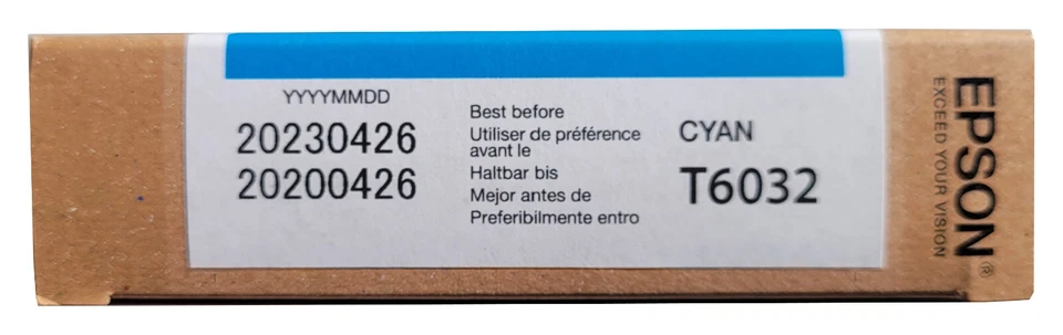 Genuine Epson T6032 CYAN UltraChrome K3 Ink Cartridge (04/26/2023) - Image 2 of 2