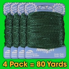 Green Metallic 04 Needloft Nylon Craft Cord - 4 Spools x 20yds  80 yds USA 