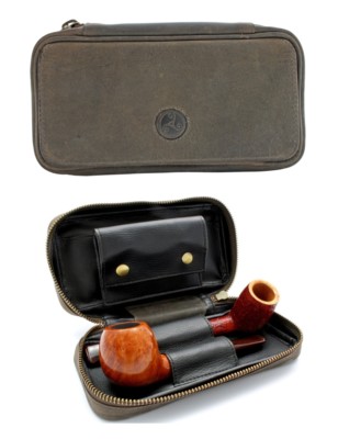 Rattray's Pfeifentasche Peat Pipe Bag 1 / Leder / für 2 Pfeifen / Vordertasche