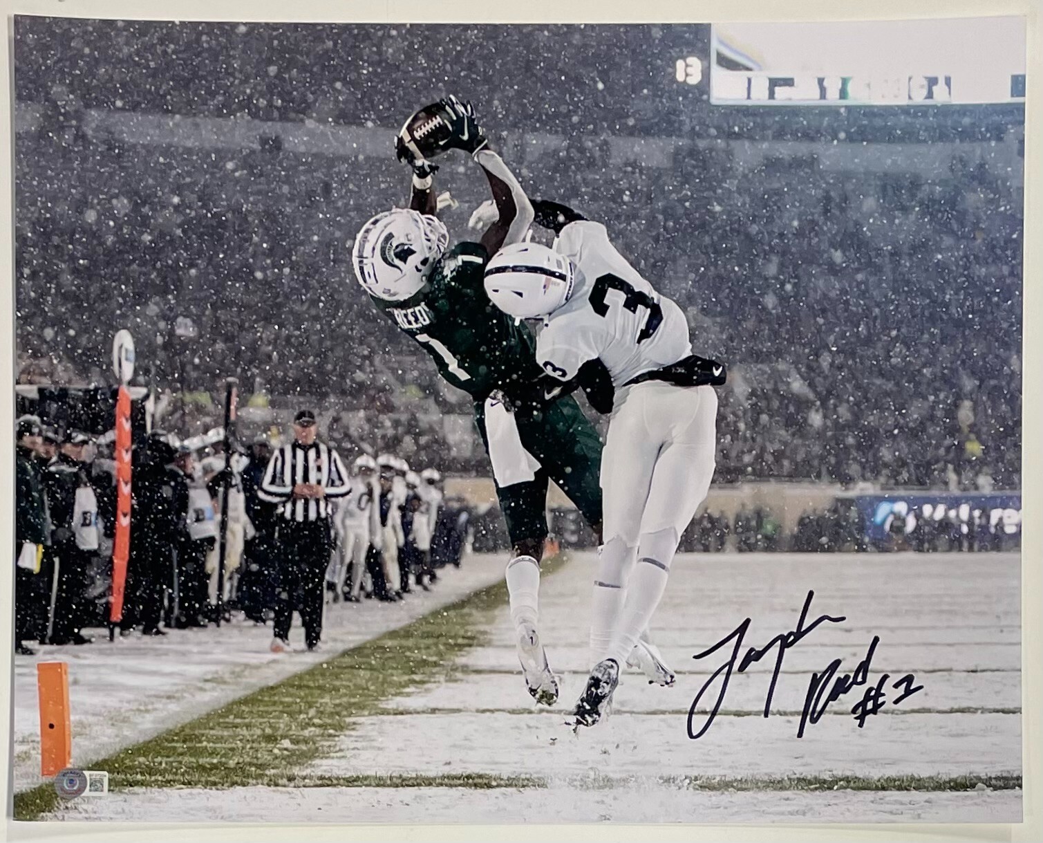 JAYDEN REED Autographed Signed Michigan State Spartans 16X20 SNOW PHOTO BECKETT COA BAS 
