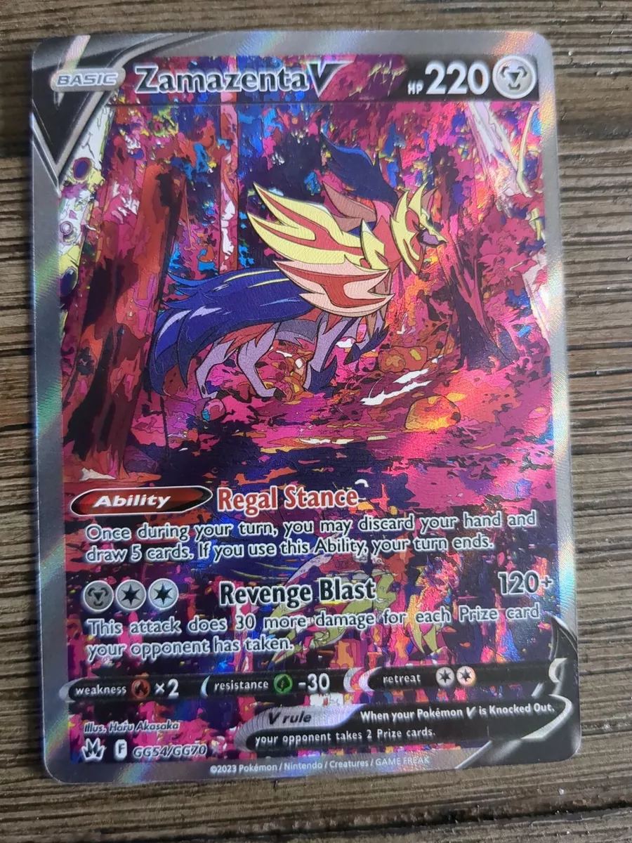 Zamazenta V GG54/GG70 Ultra Rare Holo - NM Crown Zenith Pokemon