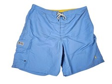 Polo Ralph Lauren Men's 2XB Big Tall Light Blue Swim Trunks, Cargo Pocket
