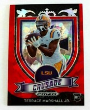 Terrance Marshall Prizm Red Cracked Ice Draft RC #180 Crusade Rookie LSU 