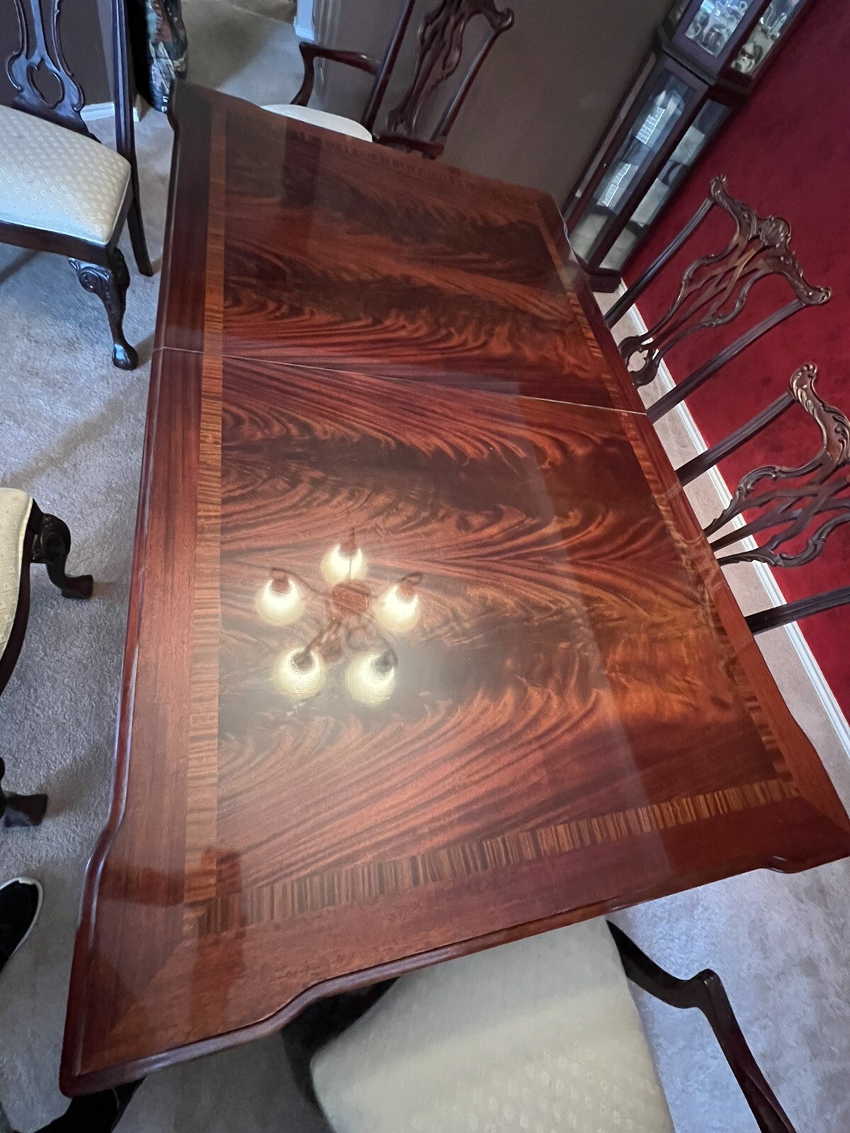Large Mahogony Formal Dining Room Table and Chairs By Thomasville