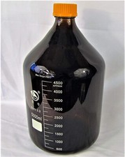 Amber borosilicate glass lab culture media bottle autoclavable 5000ml 5L storage