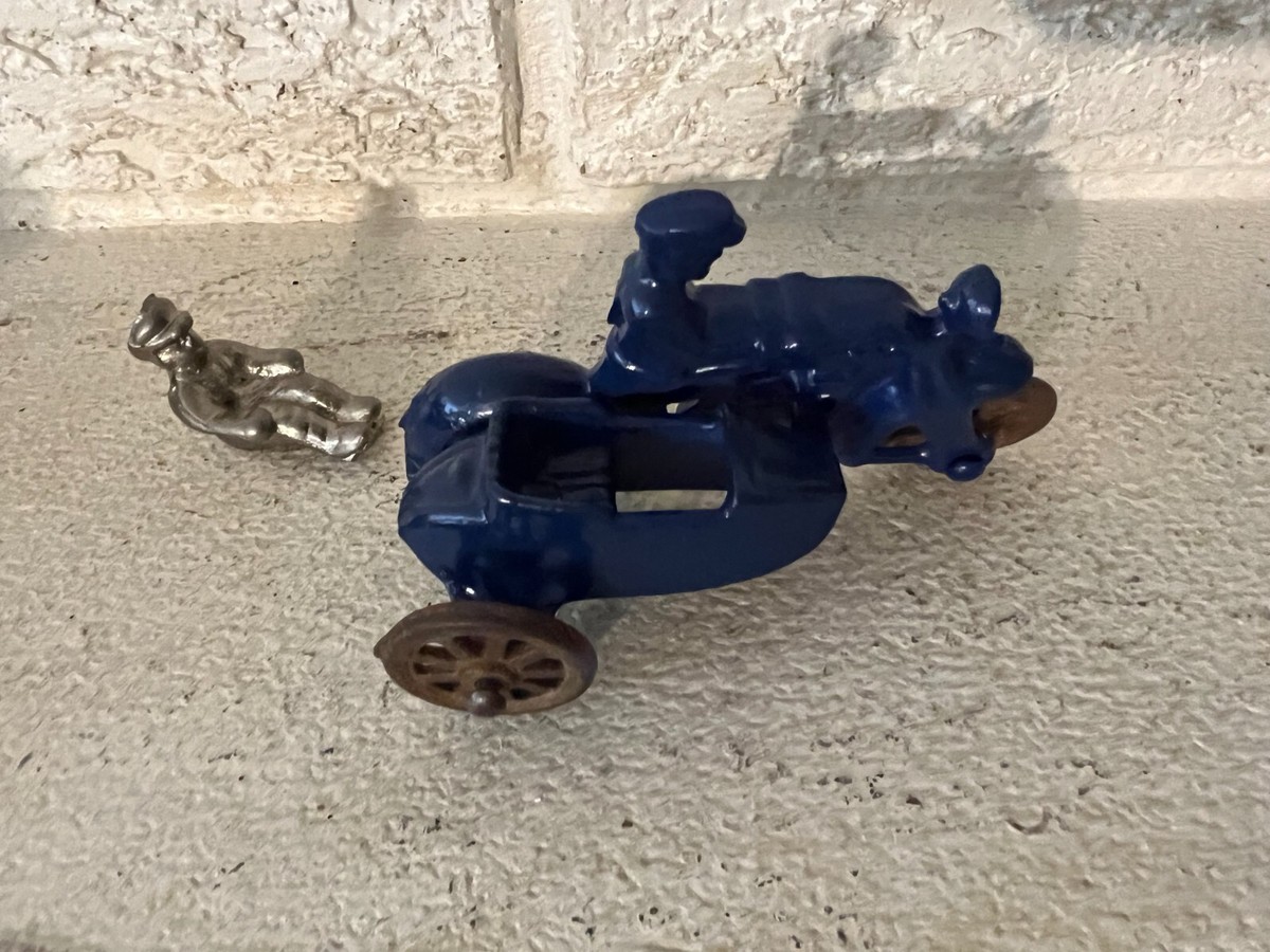 Antique HUBLEY 1930s CAST IRON COP MOTORCYCLE WITH SIDE CAR w