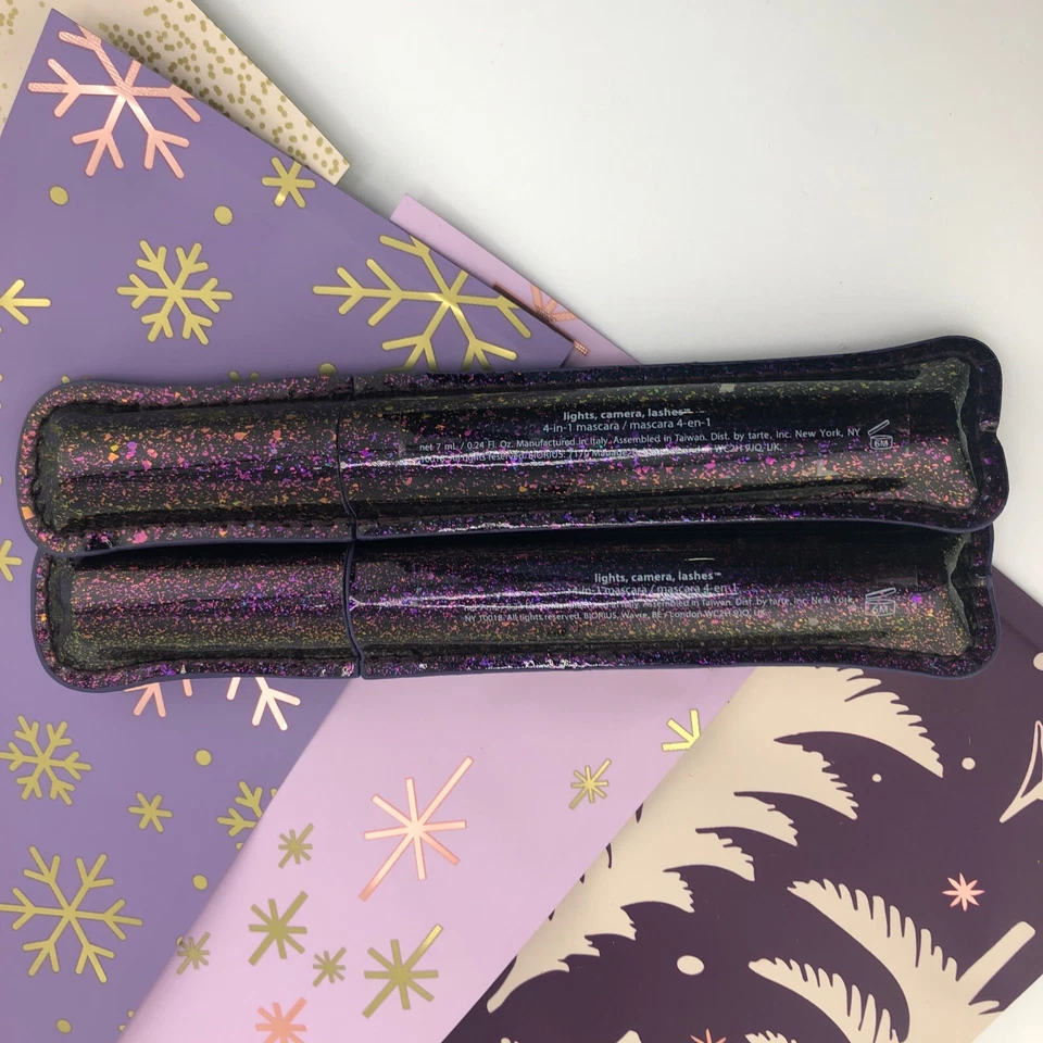 (2)Tarte Lights, Camera, Lashes 0.24oz 4-in-1 Mascara Leather Purple +Gift Bag - Image 2 of 2