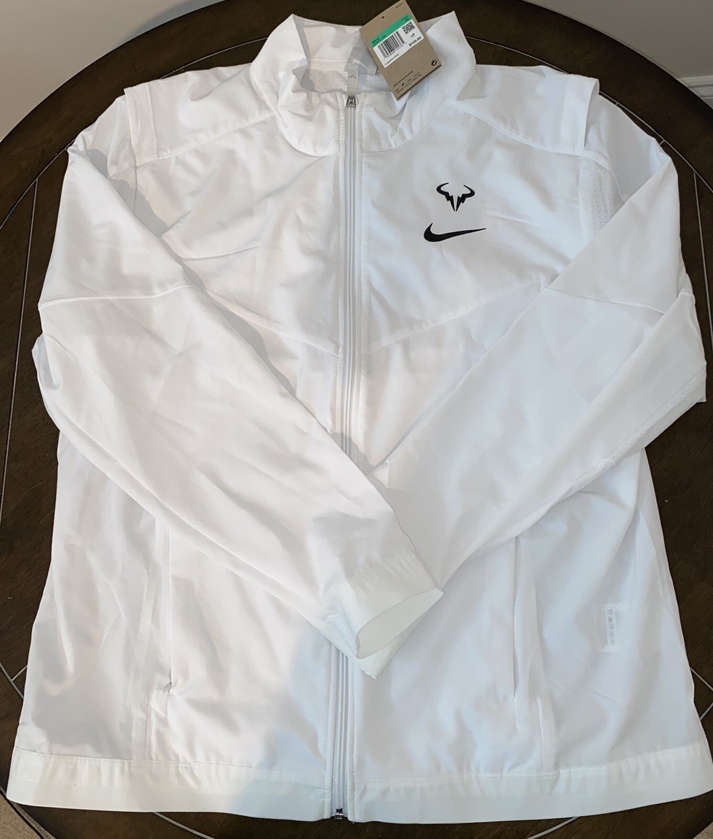 日本未入荷!★Nike Full-zip Tennis Jacket Rafael Nadal Nike Rafael Nadal Jacket Size XL White Vented Tennis Full