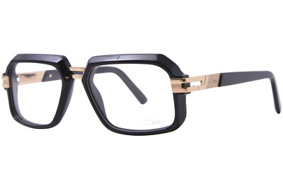 Cazal Eyeglasses 6004 001 Black/Gold Rectangular Full Rim Optical Frame 56MM