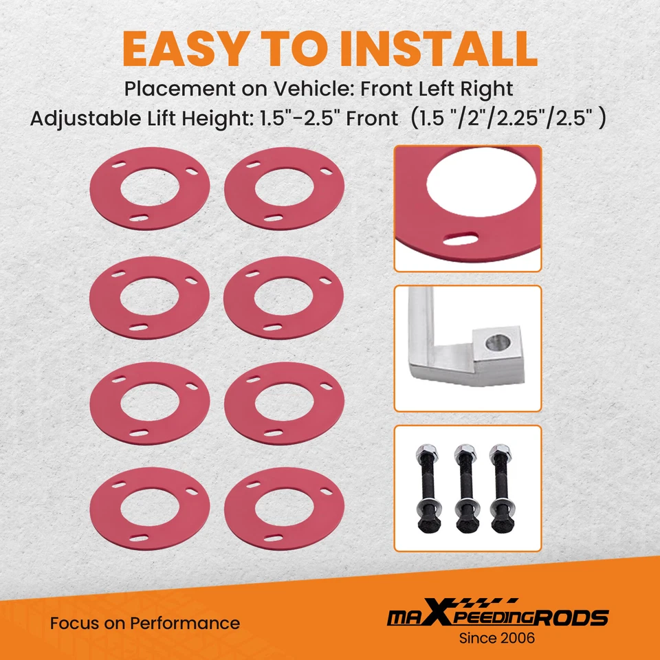 Kit de nivelación espaciadores de puntal delantero de 1,5"-2,5" para Cadillac Escalade ESV 2009-2015 Foto 4 de 4