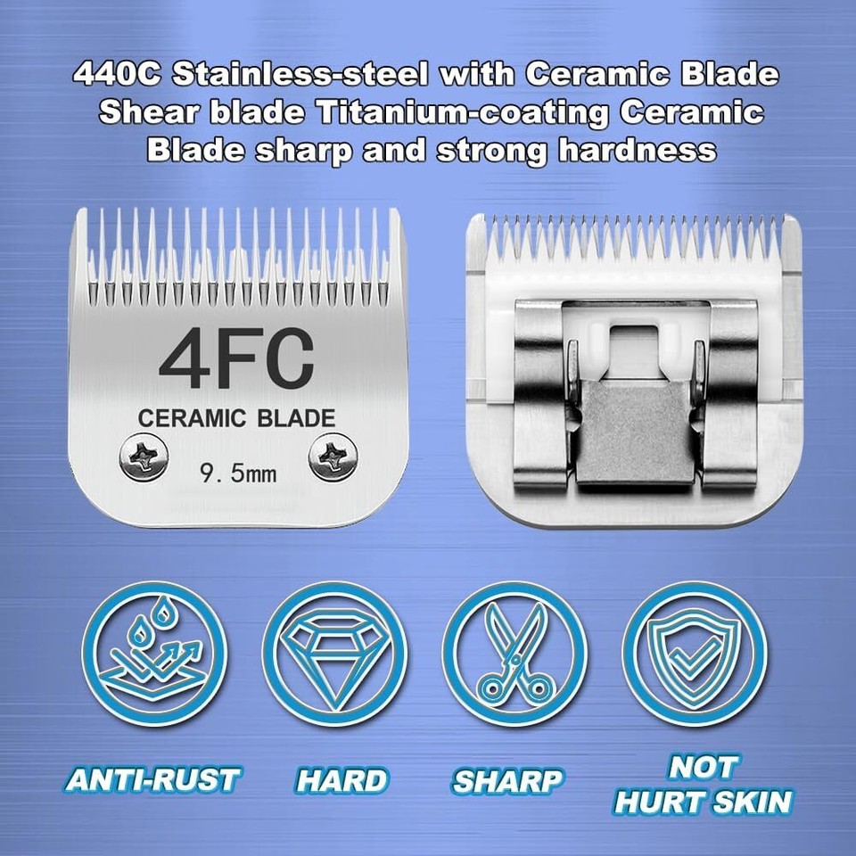 10 Blade Dog Grooming Clipper Replacement Blades Compatible with Andis