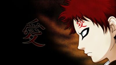 Anime naruto shippuden gaara tattoo redhead kanji face Custom Gaming Mat Desk