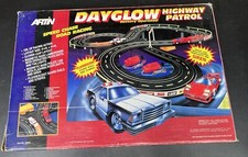 Vtg Artin Dayglow Slot Car Highway Patrol Road Race Set Lamborghini Police Car