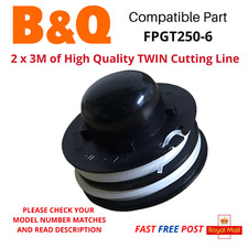B&Q FPGT250-6 Dual Line Auto Feed Spool & Line Trimmer Strimmer FAST POST x1