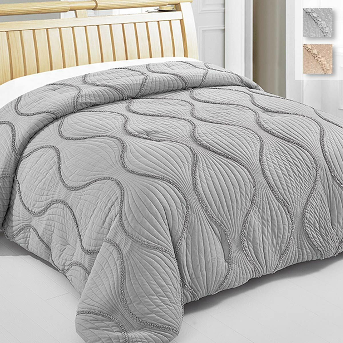 Trapunta Piumone invernale Julia in velluto Matrimoniale due