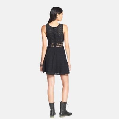 free people fitted with daisies dress Free People Fitted With Daisies Crochet Waist Fit and Flare Dress Orange L 12