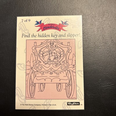 Jb8a Skybox Disney, 1995 Cinderella Activity #7 Find Hidden Key Slipper