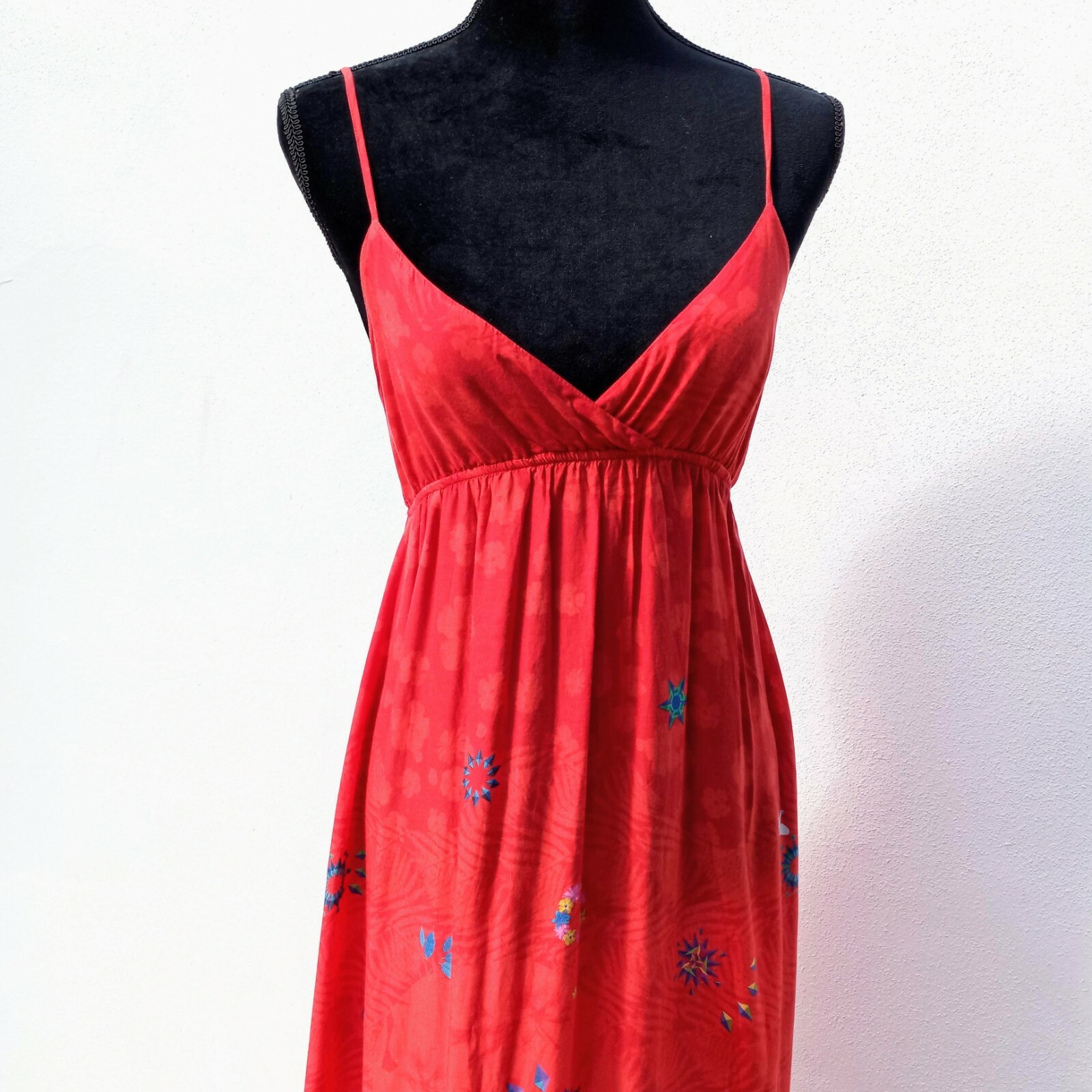 DESIGUAL VEST VERA Floral Halter Empire Waist MAXI Dr… Gem