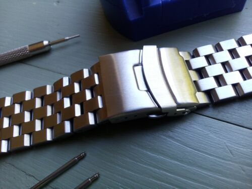 20mm Bracelet Acier Inoxydable neuf avec barrettes et 2 Outils pour Seiko etc. - Photo 3/12