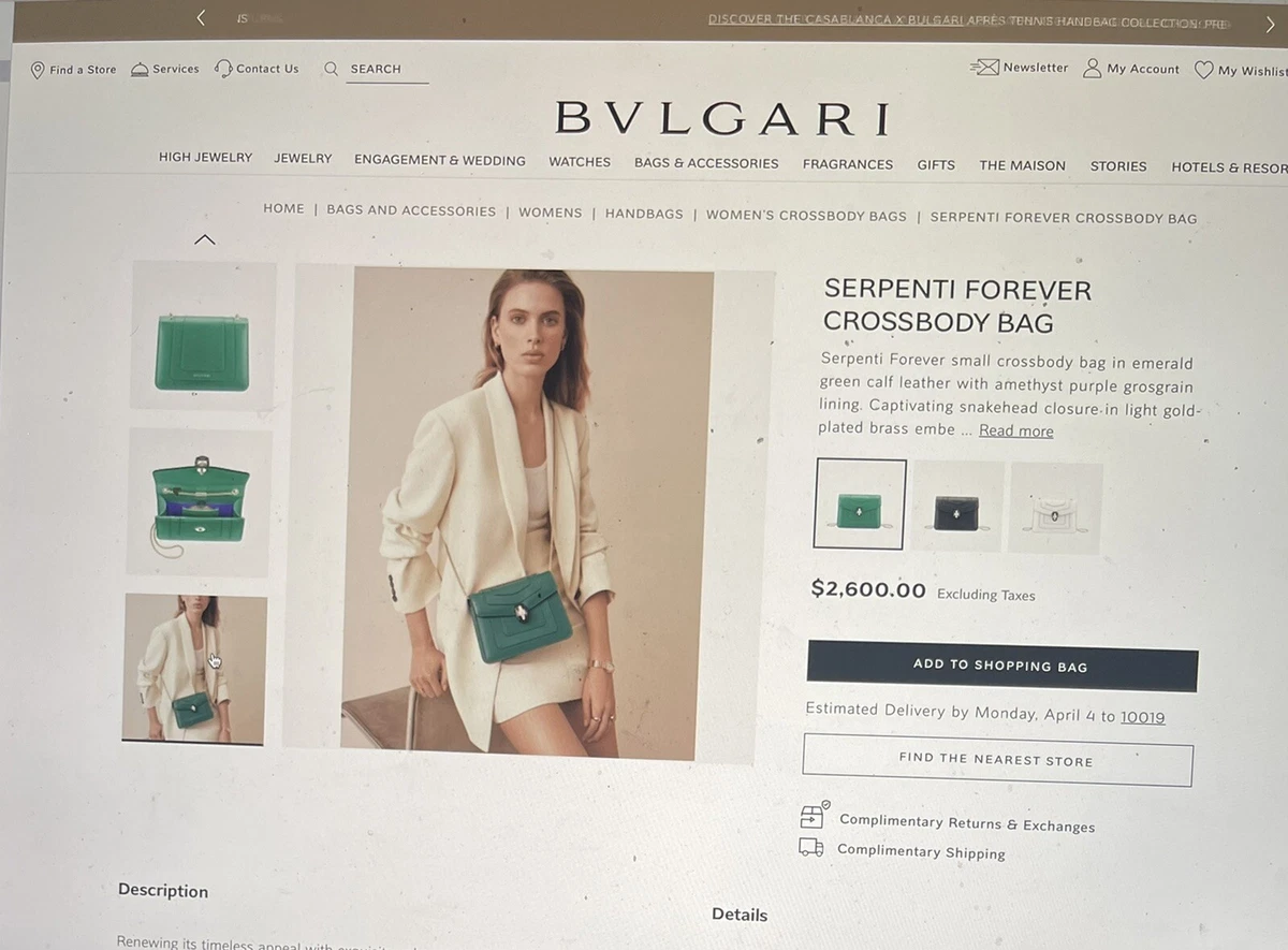 Bolso bulgari online serpenti verde