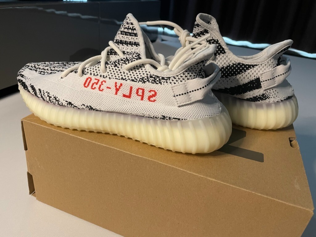 worn yeezy zebra