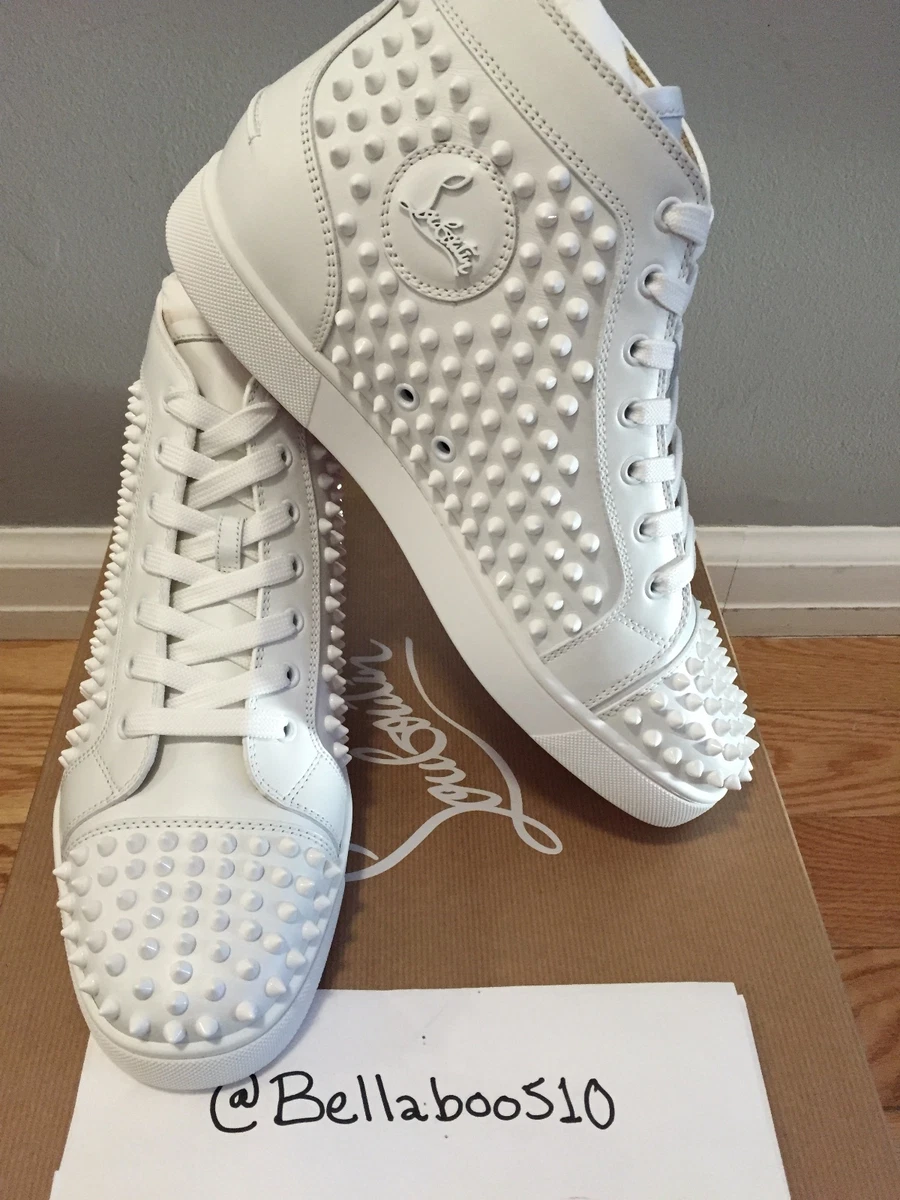 NIB Christian Louboutin Louis Flat Spike Sneaker in White sz 40 eBay