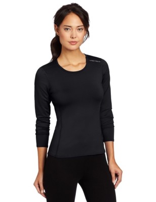 Hot Chillys Women's MicroElite Chamois Base Layer Crew Top, Mid weight, Size Lg