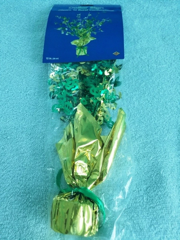 Letrero de dólar $ Gleam 'N Burst centro de mesa accesorio de fiesta - nuevo/sellado Foto 2 de 2