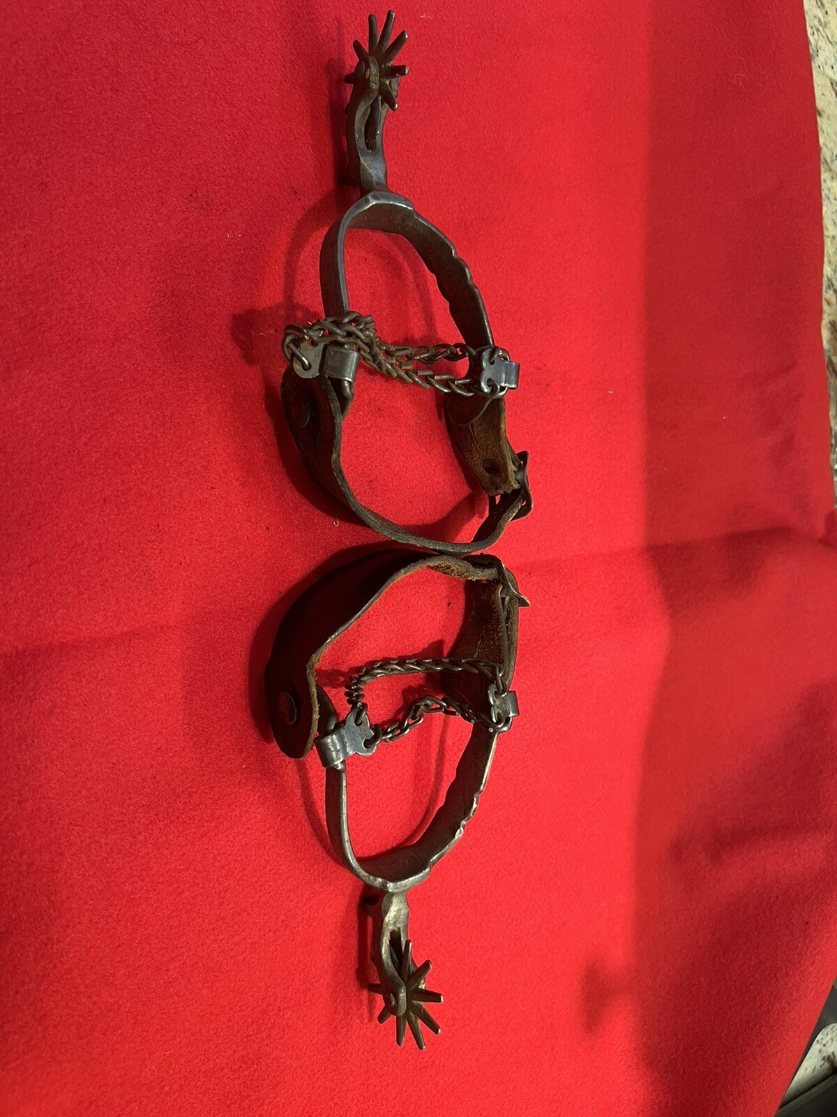Vintage Western Horse Spurs With Leather/ Chain Straps eBay