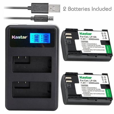 LPE6 Battery & LCD DUAL Charger for Canon EOS 5DS, 5DS R,5D Mark II,5D Mark III