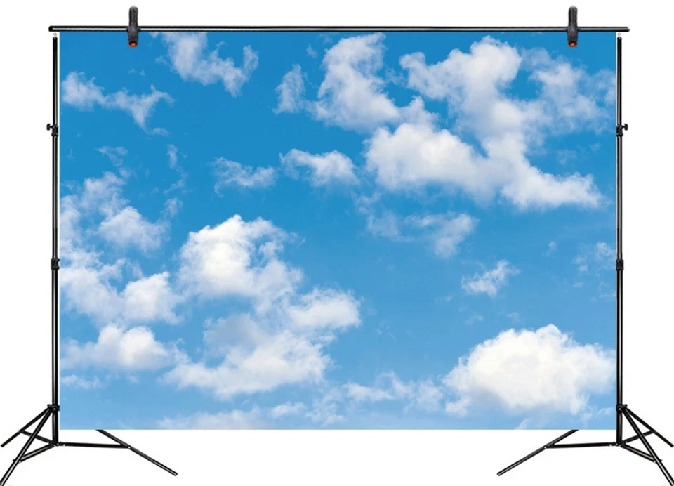 Blue Sky White Clouds Clear Sky Vinyl Background Photo Backdrop Studio Props - Image 3 of 4