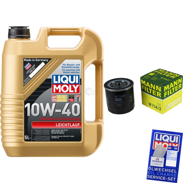 Mann Inspektionspaket 5L Liqui Moly 10W-40 FüR Fiat Seicento/600 0.9 Seat-image