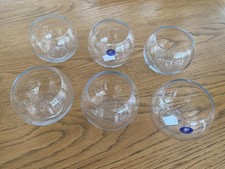 6 Small 5 inch /12 cm Clear Glass, Bubble Ball, Fish Bowl Vase, Sphere, wedding