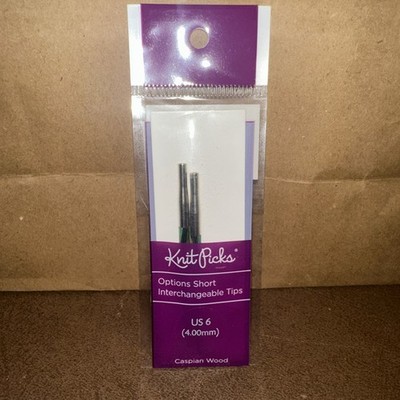 Knit Picks Interchangeable Wood Knitting Needle Tips Size 6(  4.00 mm), short 