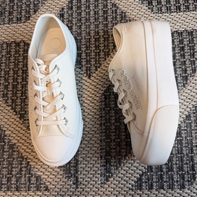JIMMY CHOO Palma Maxi/F ホワイト Jimmy Choo Off-White Palma Maxi/F Platform Sneaker Size 39.5 | eBay
